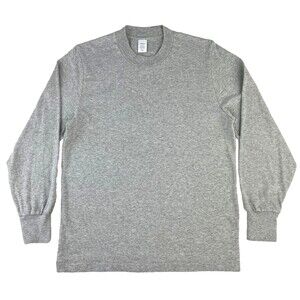 JJJJound J90 Long Sleeve T Shirt Light Grey Mix Crew Neck Single Stitch Size XS